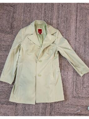 Y2K ESPIRIT Light Green Trench Coat Pastel Double-Breasted Size Medium